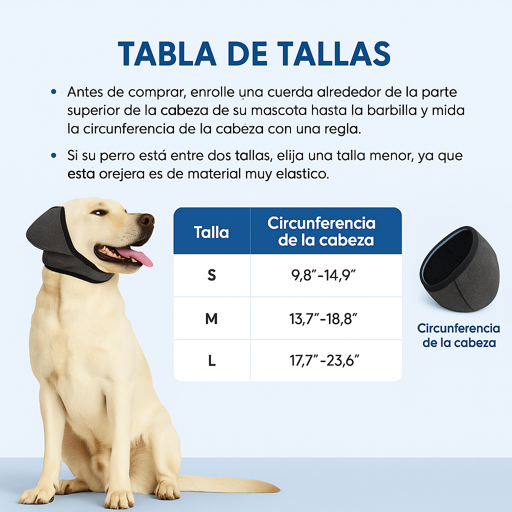 🎧 Orejeras Protectoras para Perros – Reducción de Ruido y Calmante para Fiestas/tormentas – Nubecita Pets *(OFERTA 2X1)